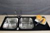 SinkSolution S LINE 1160×500 rustfrit stål køkkenvask med glas skyllebakke
