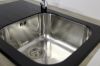 SinkSolution S LINE-800x500 rustfrit stål køkkenvask med glas skyllebakke