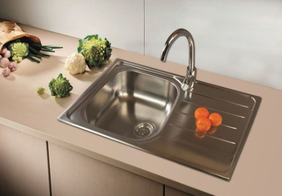SinkSolution A LINE 800x500 1x rustfri stål køkkenvask