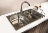 SinkSolution A LINE 800x500 2x rustfri stål køkkenvask