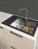 SinkSolution X LINE 780×540 1x  rustfrit stål køkkenvask med glas drypbakke
