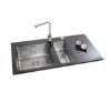SinkSolution R LINE 970x540 1+1/2 rustfrit stål køkkenvask med glas drypbakke