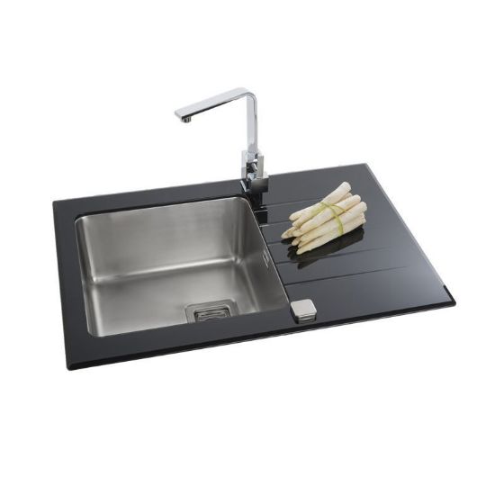 SinkSolution R LINE 780×540 rustfrit stål køkkenvask med glas drypbakke