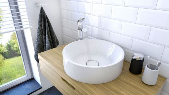 Deante Miran CDR_6U4S keramisk rund håndvask til badeværelse